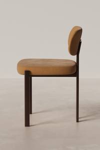 Modern Minimalist Wooden Accent <b>Chair</b> with Curved Upholstered Backrest for Living Room Decor - Product Image 2