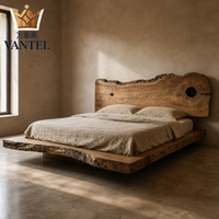 Maßgefertigtes Natürliches Massivholz-Hotelbett mit Naturkante für Luxus-Resorts, Villen und Hotelzimmer-Projekte