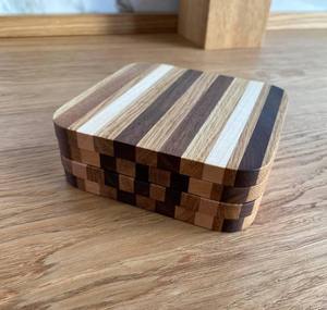 Handcrafted Wooden <b>Walnut</b> Coaster Set Decorative Drink Coasters for Home Decor Unique Wood Coasters <b>Table</b> Protection - Product Image 1