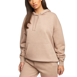 Haute qualité 100% coton vierge grande taille sweats à capuche surdimensionnés personnalisés pour les femmes survêtement ensemble survêtement - Product Image 1