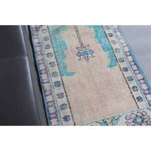 Alfombra de 2.4x4.7 pies, Alfombra Turca Vintage, Alfombra de Lana Azul - Product Image 3