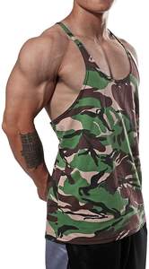 Camiseta sin mangas de gimnasio para hombre, transpirable, acanalado, absorbente - Product Image 2