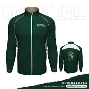 Veste d'échauffement de basket-ball pour hommes, haut d'entraînement à manches longues et fermeture éclair, vêtements de sport légers avec poches - Product Image 5