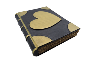 Golden Heart Diary <b>A4</b> Genuine <b>Leather</b> Handmade Vintage <b>Notebook</b> with Customized Deckle Edge For Writing & Journaling & Gifting - Product Image 2