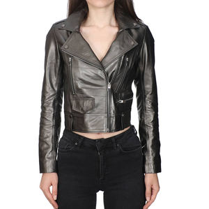 Chaqueta de cuero genuino para mujer de nuevo diseño clásico 2025, chaqueta de cuero brillante para mujer de alta calidad para mujer a la venta - Product Image 6
