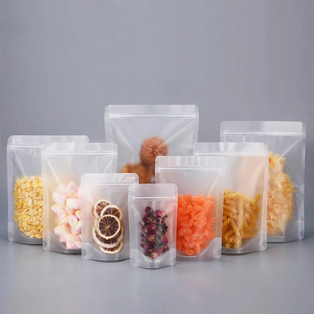 Sacchetti di plastica su manico in vinile per Snack con supporto per Snack cibo Bolsa lucchetto con chiusura a fondo piatto per trattare una piccola borsa con cerniera di caramelle