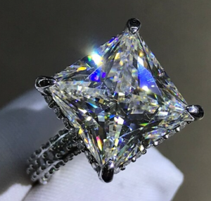 Princess Cut Diamond Moissanite Diamond <b>Ring</b> <b>925</b> Sterling <b>Silver</b> Gift For Her - Product Image 3
