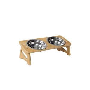 Cuencos para mascotas elevados de gran venta, cuencos de comida para perros y gatos elevados de bambú para perros - Product Image 1