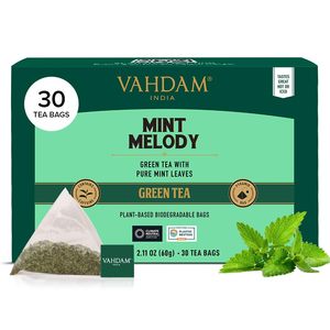 VAHDAM, Mint Green <b>Tea</b> Bags (30 Count) 100% Pure Leaf <b>Tea</b> - Product Image 1