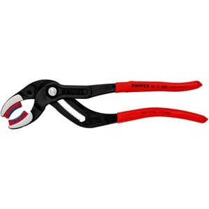 Siphon Connector Pliers 250mm Length 10-75mm <b>Clamping</b> Range Black Atramentized Plastic Jaws KNIPEX - Product Image 1