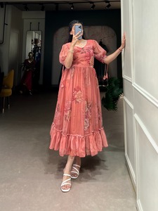 Dernière Collection Designer Exclusif Belle Georgette Imprimé Robe D'été À Prix Pas Cher À Vendre - Product Image 5