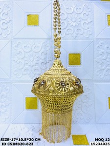 Sac à main de soirée en métal artisanal Craftstages International, sac à main de mariage, motif de cœur en perles à la mode, doublure en satin, fermeture à rabat - Product Image 5