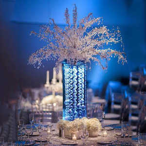 แจกันดอกไม้สีเงินพร้อมโคมระย้าประดับโต๊ะกลางโต๊ะทำจากคริสตัลที่วางดอกไม้ทำจากโลหะเป็นมิตรกับสิ่งแวดล้อมสำหรับอีสเตอร์ - Product Image 3