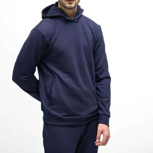 Sweat à capuche décontracté pour homme 100% coton à manches longues avec col montant et boutons pression pour le jogging, l'entraînement, sweat à capuche de survêtement - Product Image 3