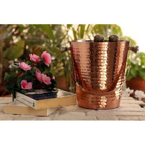 ถังน้ำแข็งทองแดงพร้อมแผ่นซับดีบุกรุ่นใหม่ที่ออกแบบด้วยค้อนในร่ม/กลางแจ้งร้านอาหารถังเบียร์บาร์ปาร์ตี้บ้านงานแต่งงานเย็น - Product Image 3