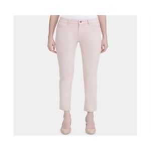 Calvin Klein Women's Blush Denim Mid-Rise Straight Leg <b>Jeans</b> Breathable Gothic High Street Utility <b>Elastic</b> <b>Waist</b> Button Size 12 - Product Image 4