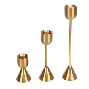 Haute qualité plaqué or métal laiton bougeoir Unique décor à la maison pilier bougeoir pour noël et mariages boîte emballée - Product Image 4