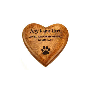 Urnes de crémation en bois personnalisées, en forme de cœur en bois de rose artisanal pour cendres d'animaux de compagnie - Product Image 3