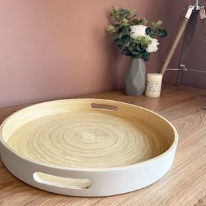 Bandeja de bambú hilado de color natural para servir frutas secas, bandeja de artículos para el hogar de primera calidad para decoraciones del hogar - Product Image 5