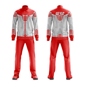 ชุดวอร์มซิปผู้ชายแบบปรับแต่งได้ คุณภาพสูง สไตล์สตรีทแวร์ แจ็คเก็ตและกางเกง พร้อมโลโก้ด้านหน้า สามารถปรับแต่งได้สำหรับทีมหรือบุคคล - Product Image 1