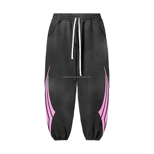 Pantalon de survêtement avec logo personnalisé Pantalon de sport et d'entraînement Pantalon de survêtement en polyester de style décontracté avec service OEM Pantalons pour hommes lavés - Product Image 1