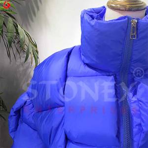 Moda High Streetwear Custom Plus Oversized 3D Weave Plaid acolchado Bubble Puffer Down Jacket - Product Image 5