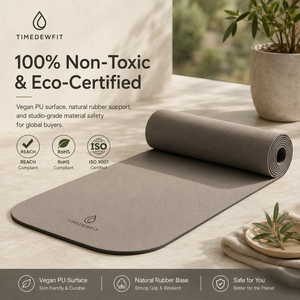 Tapete de Yoga de Caucho Natural PU con Forma de Cápsula y Logotipo Personalizado, Ecológico, Antideslizante, con Forma de Píldora Arqueada, para Estudio de Pilates - Product Image 3