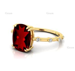 แหวนโกเมนธรรมชาติลดสูงสุด14K แหวนหมั้นเพชรแข็งทองดีเครื่องประดับงานแต่งงานแหวนพลอยพลอย - Product Image 6