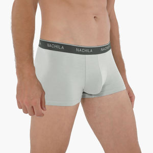 Sous-vêtements pour hommes en bambou respirant avec impression de logo personnalisé, taille plus, caleçons boxer doux, écologiques, antimicrobiens, tricotés, ODM - Product Image 2