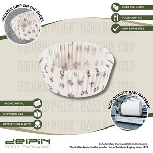 Forros para Cupcakes de Papel Blanco Ondulado, Ecológicos, Reciclables y Personalizables, Hechos en Italia, Resistentes a la Grasa, 70 mm de Diámetro, Desechables - Product Image 4