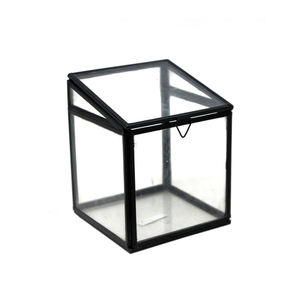 Modern Design <b>Jewelry</b> <b>Box</b> Metal and <b>Glass</b> Finished Black Color Handmade Customized Product for Wedding Gifts - Product Image 1