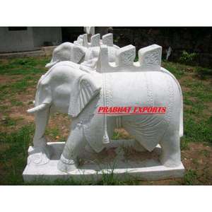 Estatua de Elefante de Mármol Blanco Tallada a Mano, Escultura Decorativa Real para Jardín, Entrada de Templo, Decoración de Palacio Histórico, Hecha a Mano - Product Image 2