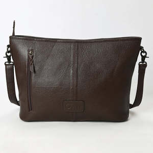 Bolso cruzado de piel de vaca hecho a mano para mujer, diseño de borde Floral bohemio, Correa única, forro de algodón ligero alto - Product Image 2