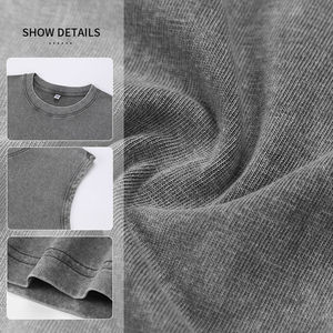 เสื้อยืดคอกลมทรงหลวมสำหรับทุกเพศเสื้อยืดแฟชั่นโอเวอร์ไซส์ผ้าคอตตอนทอแบบวินเทจสำหรับ100% - Product Image 4