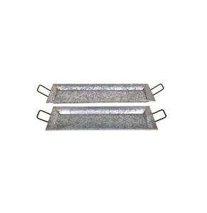 Set of 3 Galvanized Serving Trays Tabletop Food and Dessert Trays <b>Metal</b> <b>Tin</b> Home Dinnerware Elegant and Durable Stylish Serving - Product Image 3