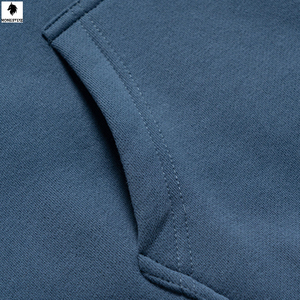 เสื้อฮู้ดแบบสวมหัวของผู้ชายผ้าฝ้าย100% สีทึบลำลองขนาดพิเศษมีฮู้ดพิมพ์ลายโลโก้แบบกำหนดเองสำหรับฤดูหนาว - Product Image 6