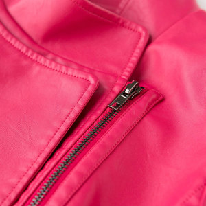 Venta directa de fábrica MOQ bajo chaqueta de cuero de moda de talla grande para mujer para invierno patrón sólido con cierre de cremallera de logotipo frontal - Product Image 4