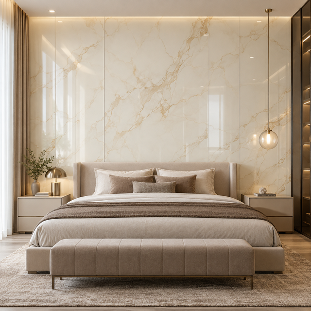 WYRAX the Popular PVC Waterproof Marble Wall Panels Are Used As Decorative Materials for the Walls in the Living Room.