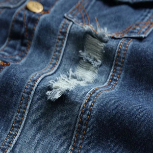 Slim Fit Breathable Eco-Friendly Quick Dry Winter Casual Jeans <b>Vest</b> Cotton Button Closure Turn Collar distressed <b>vest</b> - Product Image 5
