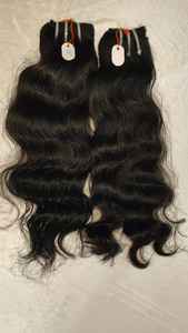 Extension de cheveux crus vierges non transformés du temple indien du sud couleur naturelle cuticule alignée trame de cheveux crus d'Inde - Product Image 6