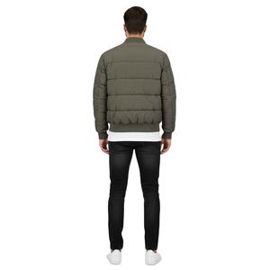 Tendance Logo Personnalisé Patches Bomber Veste Casual Goutte Épaule fermeture à glissière poignets côtelés Bomber Veste - Product Image 5