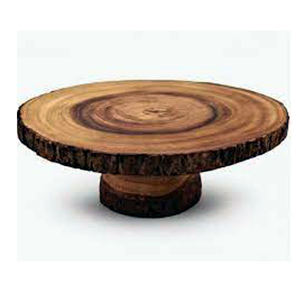 Soporte de madera de Acacia con Base de Metal para pastel, Base de madera de Acacia Natural de uso artesano con Base de madera rústica para pastel - Product Image 6