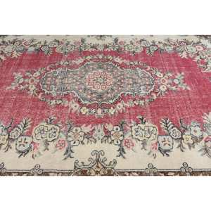 Alfombra clásica de lana rojo Beige de 6,2X10,2 pies estilo Kilim área grande rectángulo turco Patchwork 10mm látex para habitación de pasillo - Product Image 5