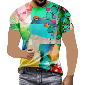 Vêtements en gros 100% coton Hip Hop T-shirt à impression numérique Impression personnalisée Impression numérique sur toute la surface T-shirts pour hommes - Product Image 6