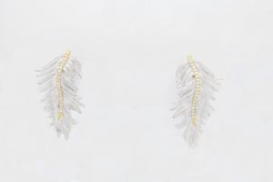 Pendientes de tuerca de lujo Golden Diamond Morning Light de moda con piedra principal de circón rodio y chapado en oro para regalo - Product Image 2