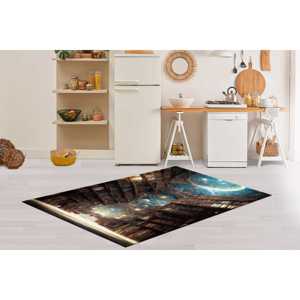 Alfombra de suelo Starry Galaxy Bookshelf, decoración surrealista con estampado digital para rincones de lectura, con alfombra suave - Product Image 3