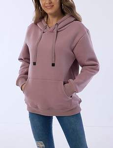 Luxurious Winter <b>Hoodies</b> crafted from warm <b>Sherpa</b> fabric pullover design kangaroo pocket long sleeves elastic ribbed hem cuffs - Product Image 3