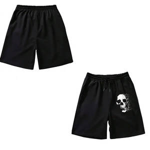 Pantalones cortos de playa de algodón/poliéster antiarrugas transpirables informales de verano para hombre de alta calidad al por mayor, felpa francesa digital teñida lisa - Product Image 6