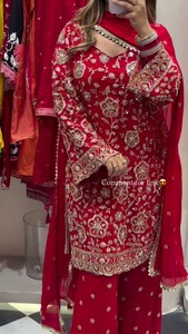 Ensemble Sharara indien pakistanais magnifique et élégant en georgette lourde, tenue de mariée, tenue de fête, tenue de mariage traditionnelle, tenue décontractée pour femmes - Product Image 3