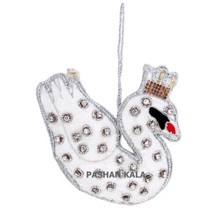 Prix bas belle décoration de noël à la main ornements taille personnalisée couleur blanche suspendus sur l'arbre décoration de noël - Product Image 1